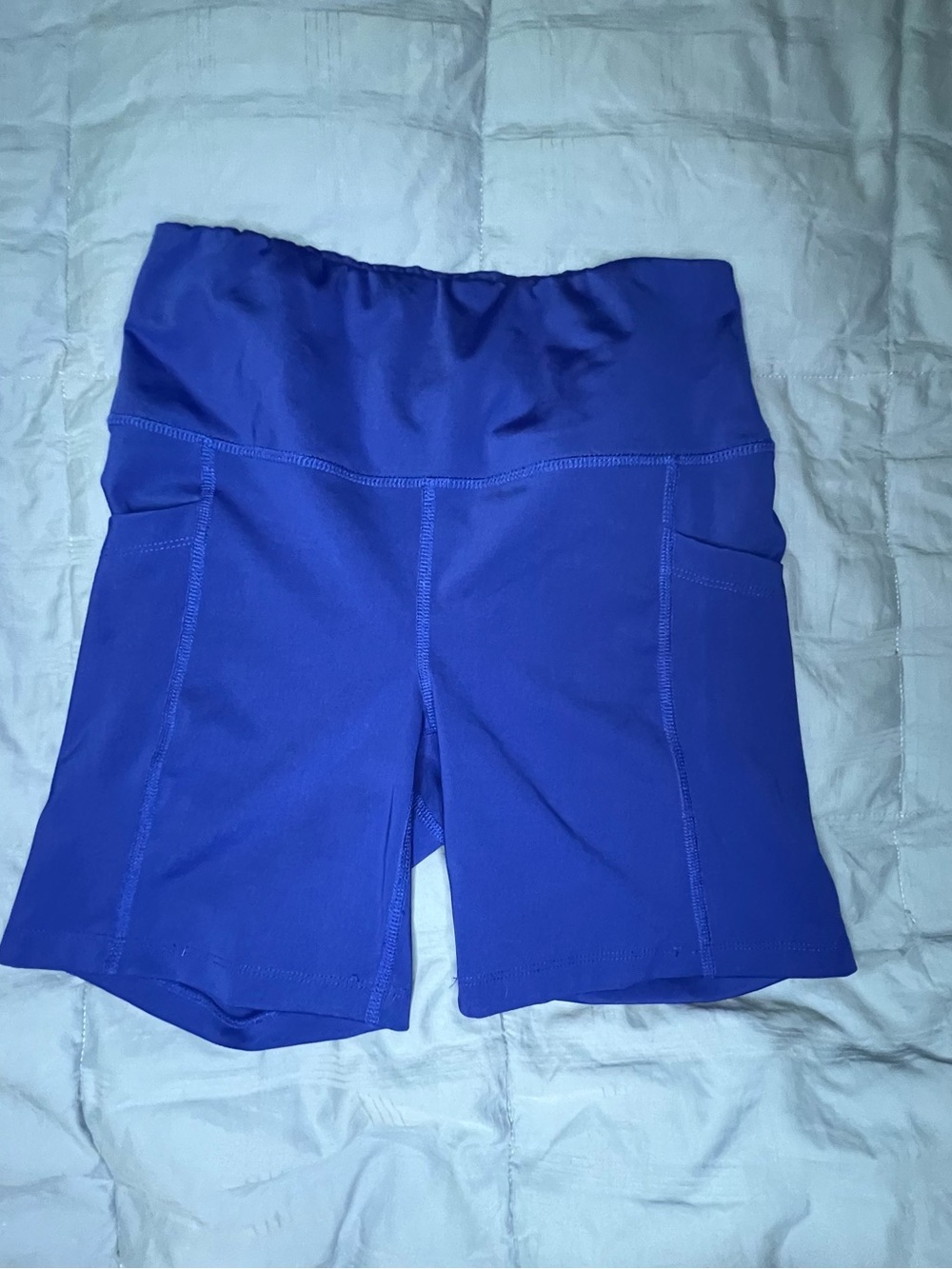 Yogalicious Lux High-Waist Athletic Shorts in Royal Blue